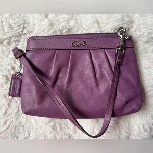 Coach Plum Leather Wristlet